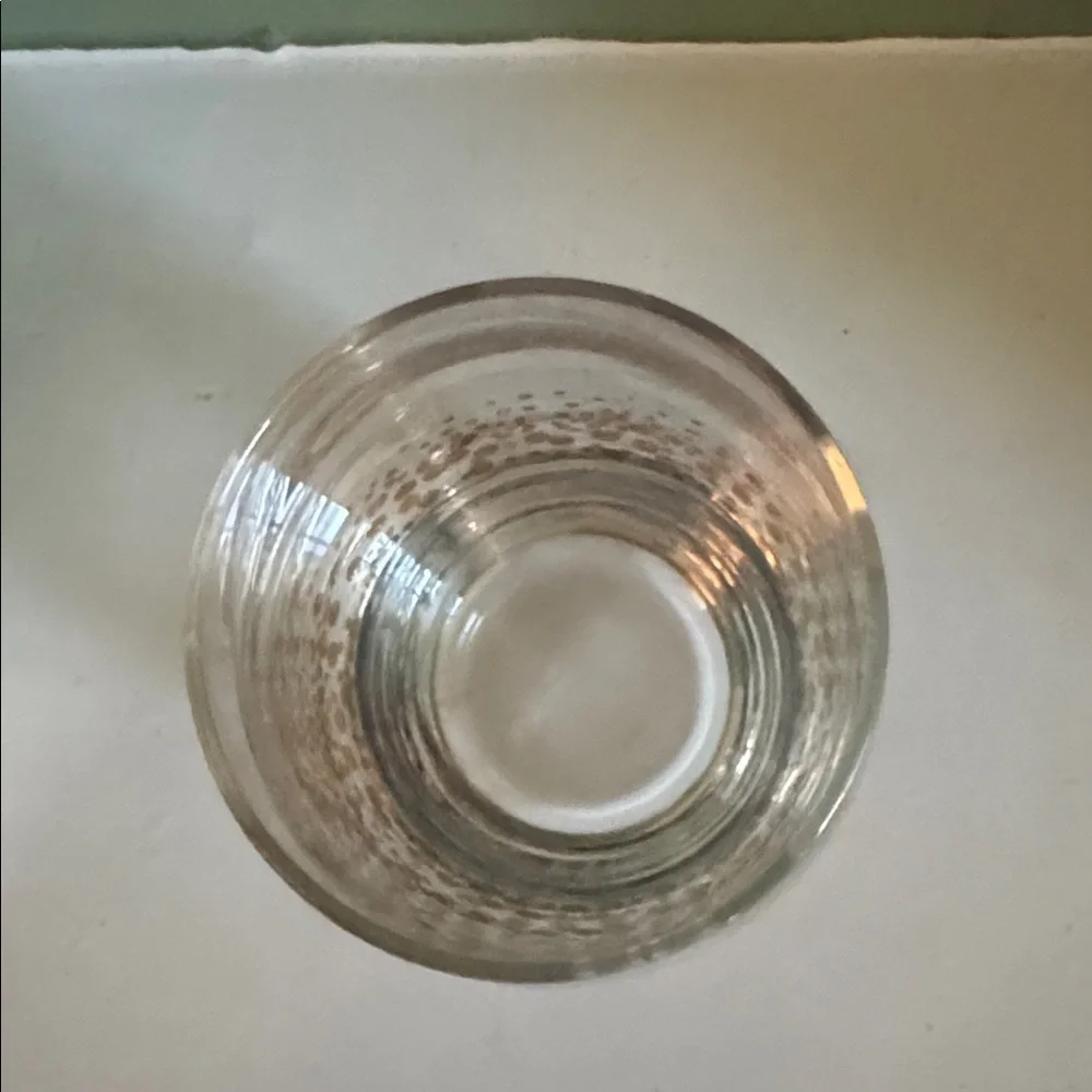Bailey’s Irish Cream Rocks Glass Gold Confetti Heavy Bottom